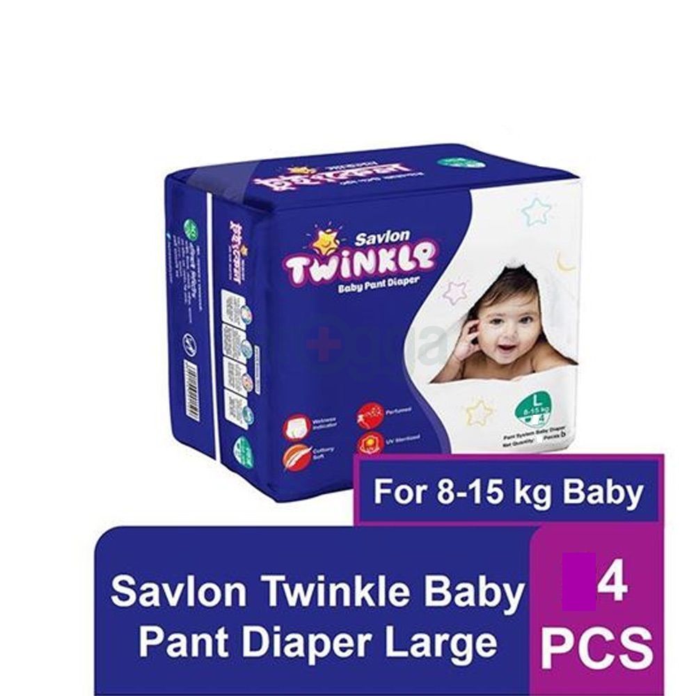 Savlon Twinkle Baby Pant Diaper Large 4 pcs