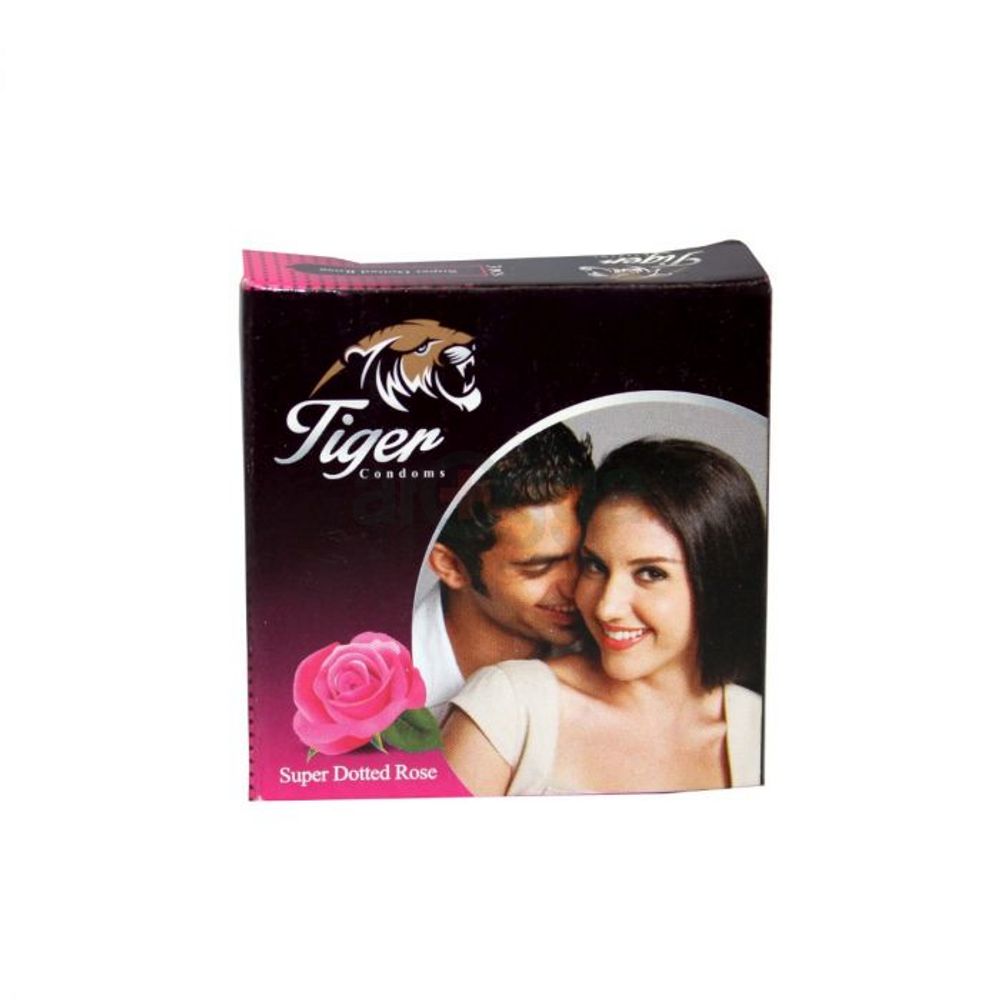 Tiger Dotted Condom Rose Flavor